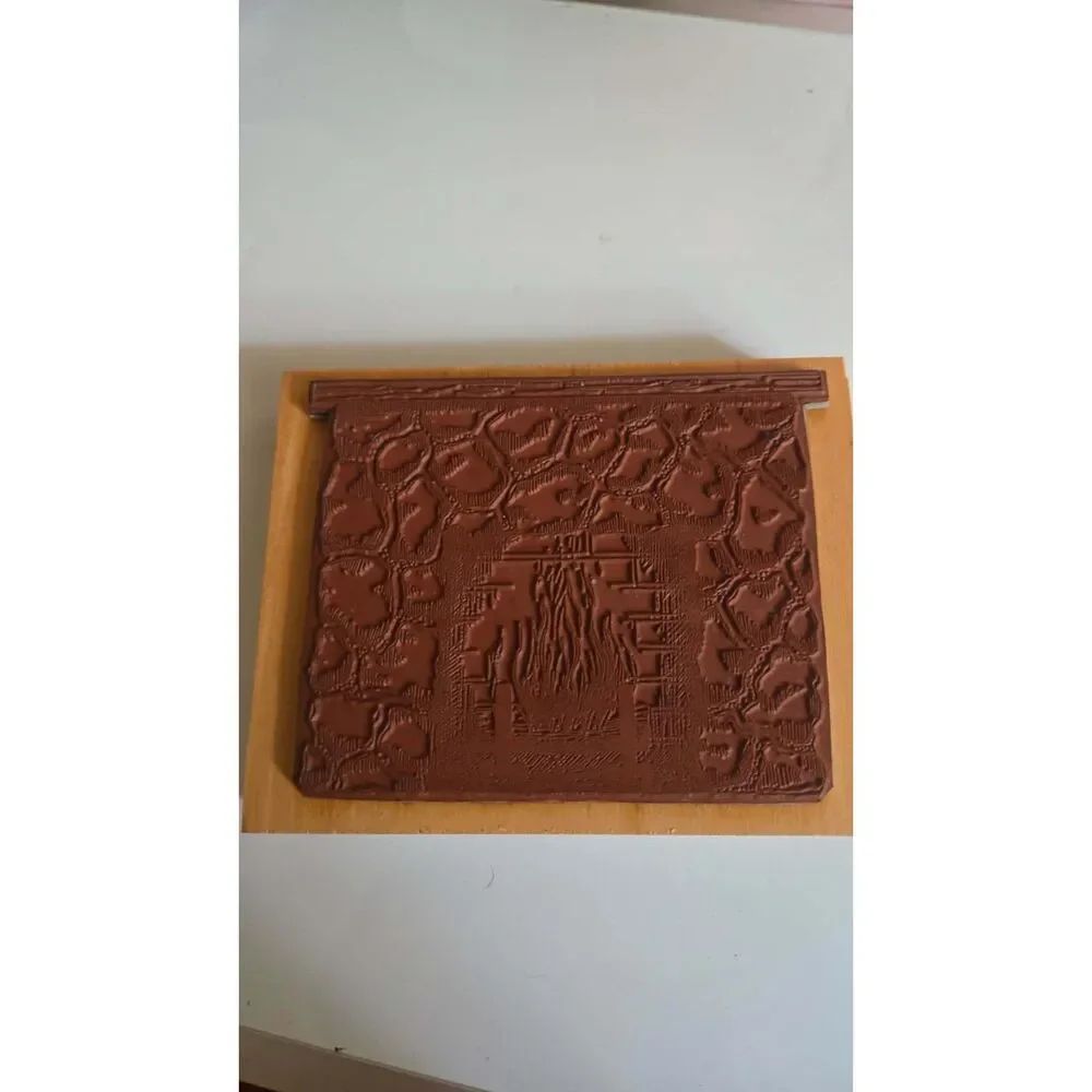 Vintage Stonefire place rubber stamp wood mount peddler's pack stampworks 1995